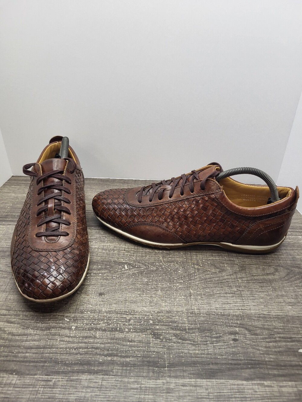 Maledetti Toscani Men’s Woven Leather Lace Up Low Top Sneaker Size Eu 42- US 9